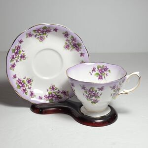 Royal Albert Teacup and Saucer Dainty Dina Jennie Purple Violets